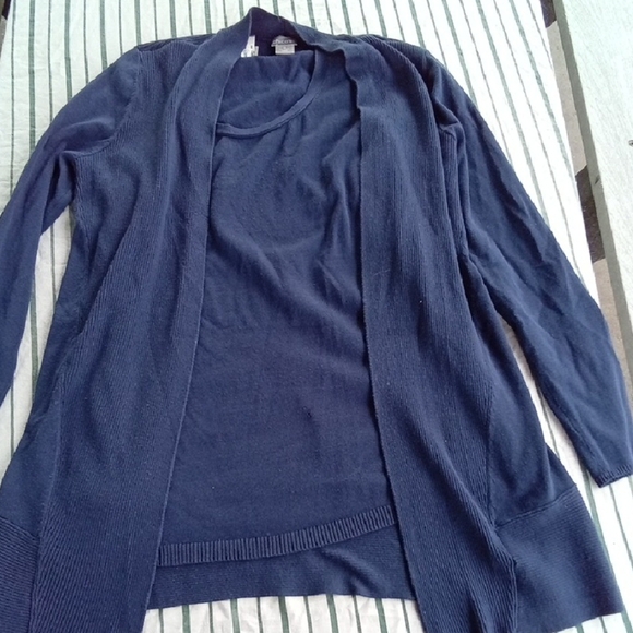 Chico's Blue Open-Front Cardigan with Long Sleeves - Picture 1 of 5